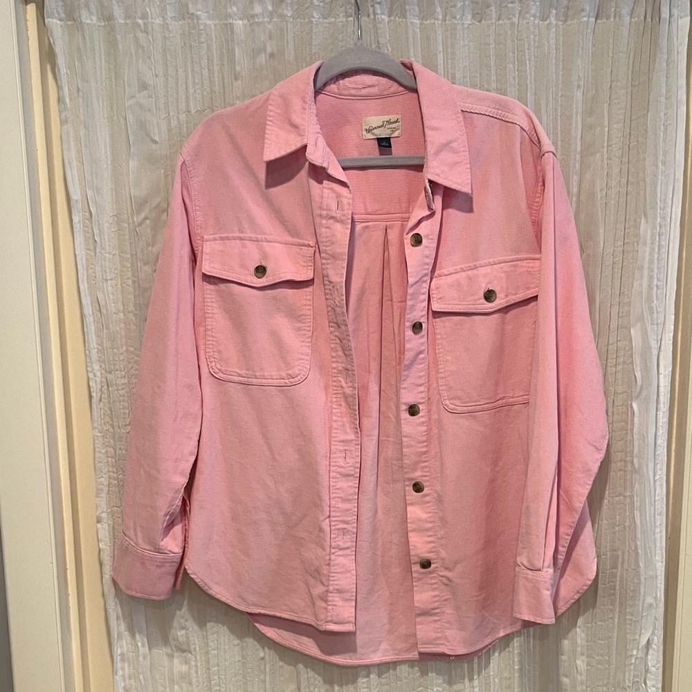 Pink Corduroy Oversized Shirt